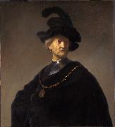REMBRANDT Harmenszoon van Rijn Old man with gorget and black cap (mk33) Sweden oil painting artist